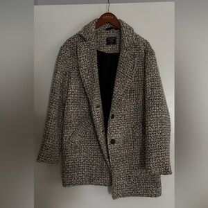 Abercrombie & Fitch Black and White Pea Coat
